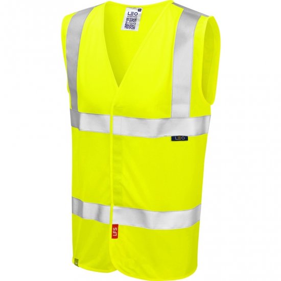 Leo Milford Ecoviz Lfs Waistcoat Hi-Vis Yellow - Työvaatteet - Miesten Työvaatteet Isot Koot - 2XL-10XL