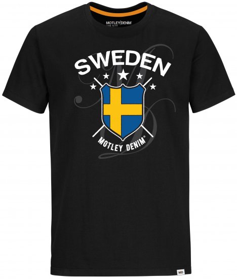 Motley Denim Sweden T-shirt Black - T-paidat - Isot T-paidat 2XL – 14XL