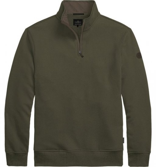 Double Outfitters MTOP-1163 Puolivetoketjullinen collegepaita Khaki - Hupparit ja collegepaidat - Miesten hupparit ja collegepaidat isot koot