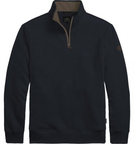 Double Outfitters MTOP-1163 Puolivetoketjullinen collegepaita Tummansininen - Hupparit ja collegepaidat - Miesten hupparit ja collegepaidat isot koot