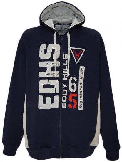 EDDY HILLS EDHS Hoodie Navy - Hupparit ja collegepaidat - Miesten hupparit ja collegepaidat isot koot