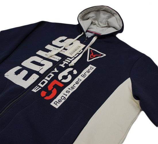 EDDY HILLS EDHS Hoodie Navy - Hupparit ja collegepaidat - Miesten hupparit ja collegepaidat isot koot