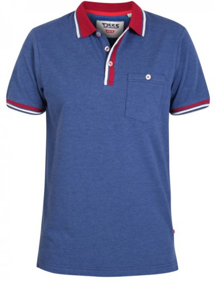 D555 Nigel Polo Denim Blue - Pikeepaidat - Miesten isot pikeepaidat