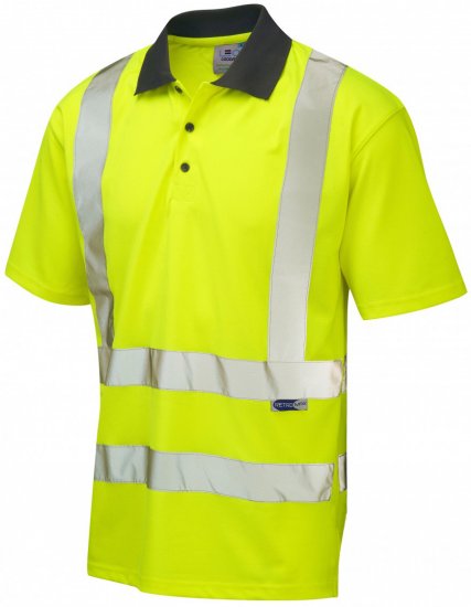 Leo Rockham Coolviz Polo Shirt Hi-Vis Yellow - Työvaatteet - Miesten Työvaatteet Isot Koot - 2XL-10XL