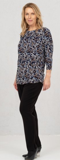 Scandinavian Caramel Tiny Flower Petals Blouse Light Blue - Painetut T-paidat naisille - 