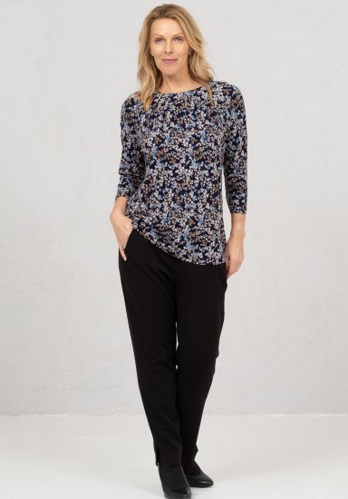 Scandinavian Caramel Tiny Flower Petals Blouse Light Blue - Painetut T-paidat naisille - 