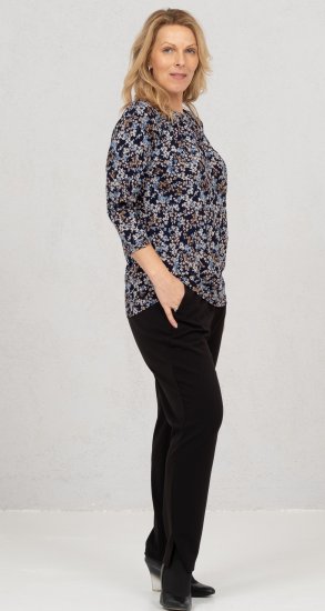 Scandinavian Caramel Tiny Flower Petals Blouse Light Blue - Painetut T-paidat naisille - 