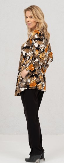 Scandinavian Caramel Flower Petals Tunic Orange and Brown - Painetut T-paidat naisille - 