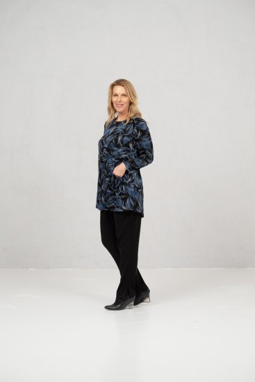 Scandinavian Caramel Swirls Tunic Blue - Painetut T-paidat naisille - 