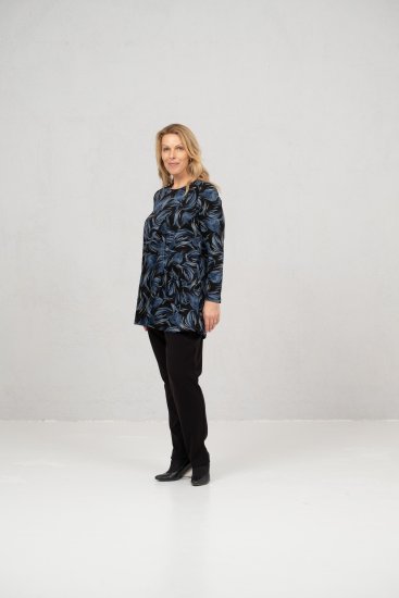 Scandinavian Caramel Swirls Tunic Blue - Painetut T-paidat naisille - 