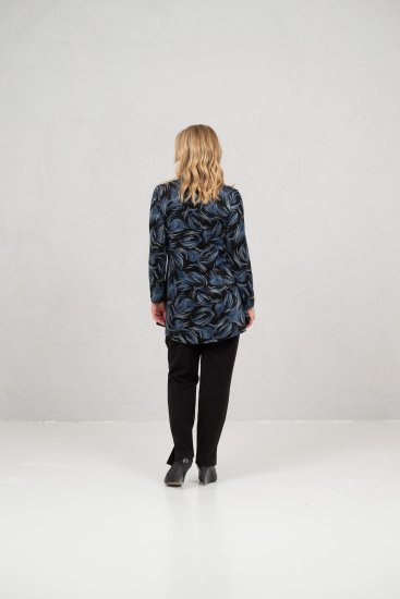 Scandinavian Caramel Swirls Tunic Blue - Painetut T-paidat naisille - 