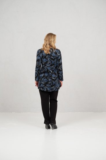 Scandinavian Caramel Swirls Tunic Blue - Painetut T-paidat naisille - 