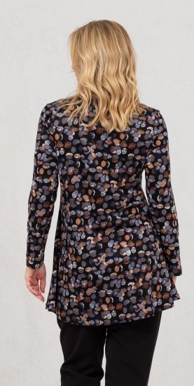 Scandinavian Caramel Flower Petals Tunic Copper and Blue - Painetut T-paidat naisille - 