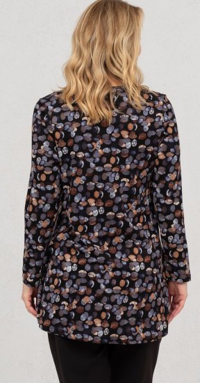 Scandinavian Caramel Flower Petals Tunic Copper and Blue - Painetut T-paidat naisille - 