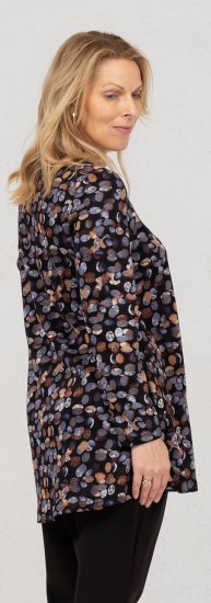 Scandinavian Caramel Flower Petals Tunic Copper and Blue - Painetut T-paidat naisille - 