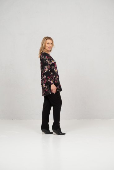 Scandinavian Caramel Flowers Tunic Red and Pink - Painetut T-paidat naisille - 