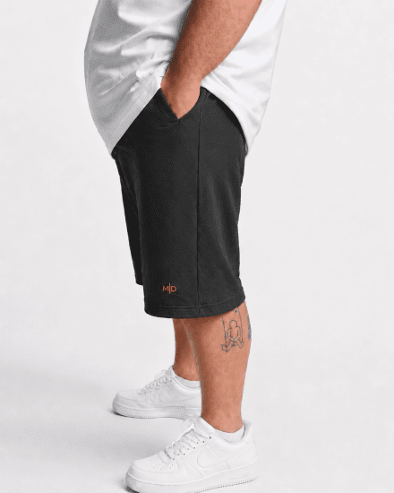Motley Denim Paris Sweatshorts Charcoal - Collegehousut ja collegeshortsit - Miesten Isot collegehousut ja collegeshortsit