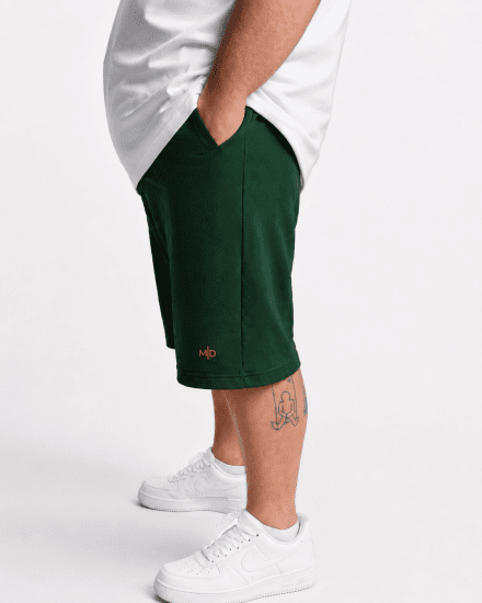 Motley Denim Paris Sweatshorts Racing Green - Collegehousut ja collegeshortsit - Miesten Isot collegehousut ja collegeshortsit