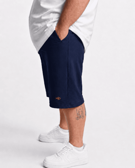 Motley Denim Paris Sweatshorts Navy - Collegehousut ja collegeshortsit - Miesten Isot collegehousut ja collegeshortsit