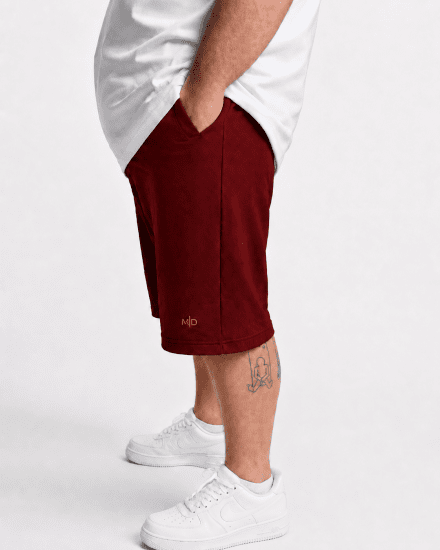 Motley Denim Paris Sweatshorts Red - Collegehousut ja collegeshortsit - Miesten Isot collegehousut ja collegeshortsit