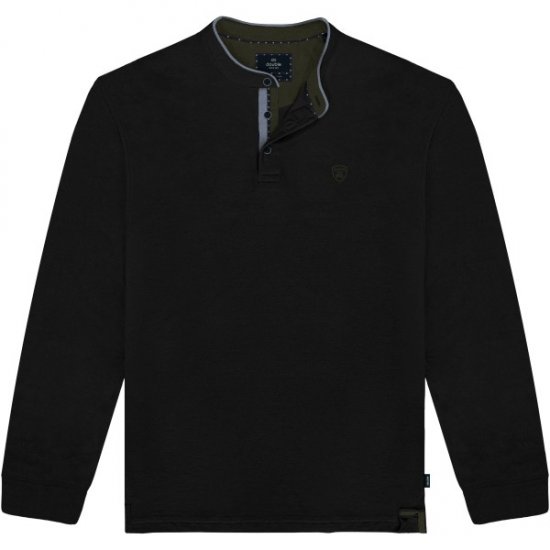Double Outfitters PS-3099 Polo Shirt Mao Collar Black - Pikeepaidat - Miesten isot pikeepaidat