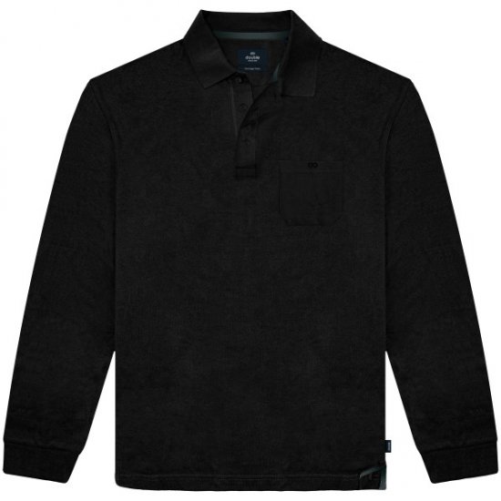 Double Outfitters PS-3100 Polo Shirt Chest Pocket Black - Pikeepaidat - Miesten isot pikeepaidat