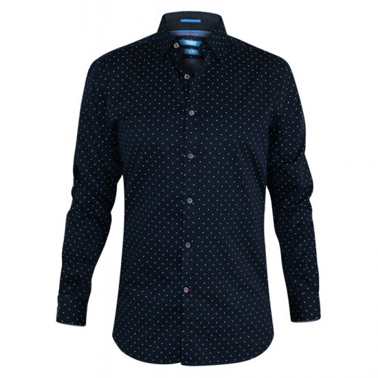 D555 Rashard Long Sleeve Printed Shirt - Kauluspaidat - Miesten isot kauluspaidat 2XL – 8XL