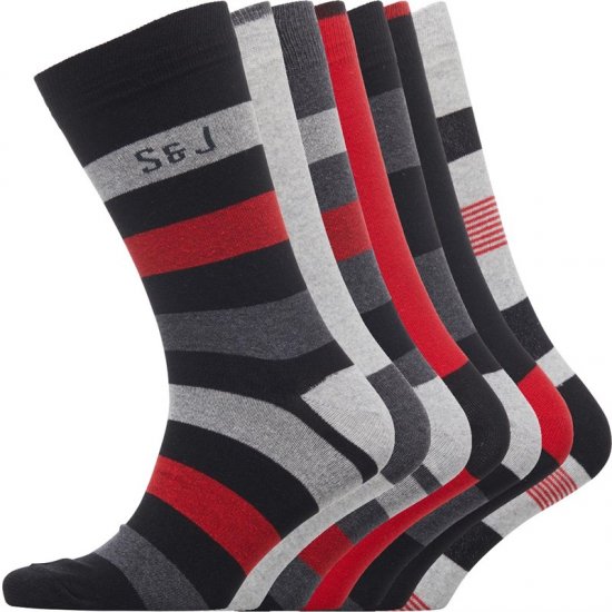Smith & Jones Red line 7-pack Socks - Alusvaatteet & uimavaatteet - Miesten Isot alusvaatteet 