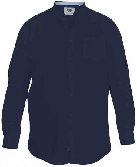 D555 Richard Long Sleeve Oxford Shirt Navy - Kauluspaidat - Miesten isot kauluspaidat 2XL – 8XL