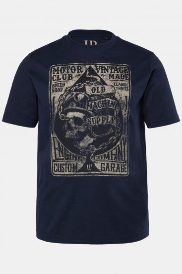 JP1880 T-Shirt Short Sleeve Skull Chest Print Navy - T-paidat - Isot T-paidat 2XL – 14XL