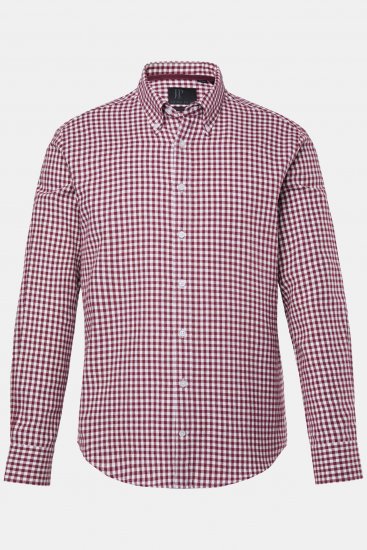JP1880 Checked Flannel Shirt Long Sleeve Light Red - Kauluspaidat - Miesten isot kauluspaidat 2XL – 8XL