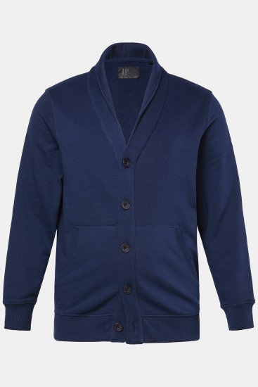 JP1880 Sweat Jacket Shawl Collar Navy - Hupparit ja Collegepaidat - Miesten hupparit ja collegepaidat isot koot