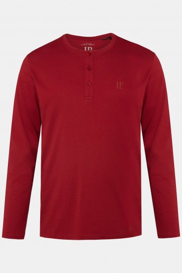 JP1880 Henley T-shirt Long Sleeve Red - T-paidat - Isot T-paidat 2XL – 14XL