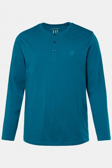JP1880 Henley T-shirt Long Sleeve Blue - T-paidat - Isot T-paidat 2XL – 14XL
