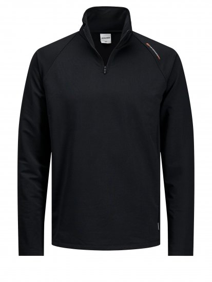 Jack & Jones Running Half Zip Sweat Black - Hupparit ja collegepaidat - Miesten hupparit ja collegepaidat isot koot