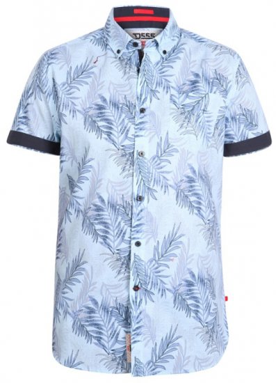 D555 Santana Hawaii Shirt Sky Blue - Kauluspaidat - Miesten isot kauluspaidat 2XL – 8XL