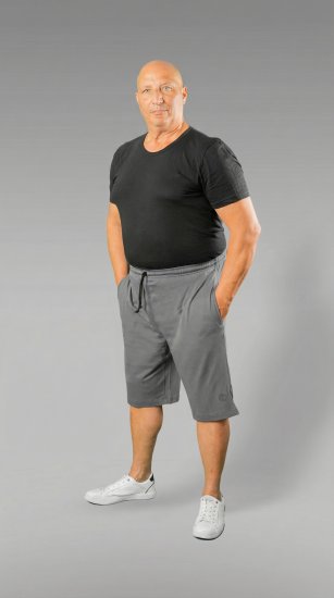 20 Nodi Scirocco Short Leg Sports Pants in Combed Cotton Jersey Grey - Collegehousut ja collegeshortsit - Miesten Isot collegehousut ja collegeshortsit