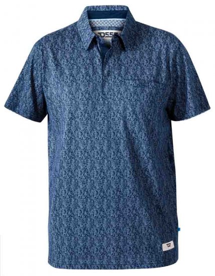 D555 Sefton Print Floral Polo Navy - Pikeepaidat - Miesten isot pikeepaidat