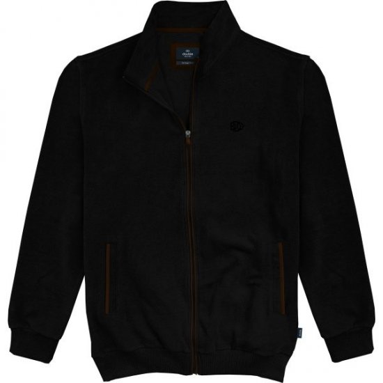 Double Outfitters SEL-1168 Vetoketjullinen collegetakki Musta - Hupparit ja collegepaidat - Miesten hupparit ja collegepaidat isot koot