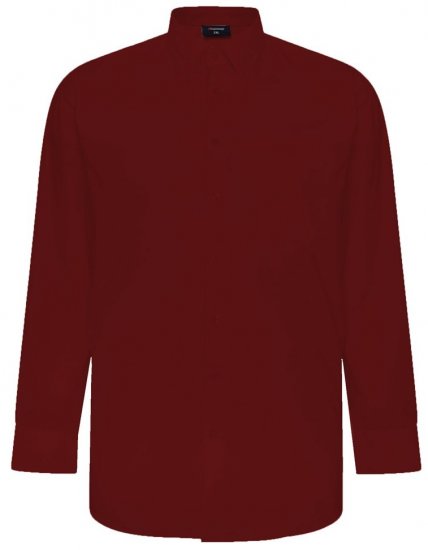 Espionage SH150 viininpunainen pitkähihainen kauluspaita - Kauluspaidat - Miesten isot kauluspaidat 2XL – 8XL