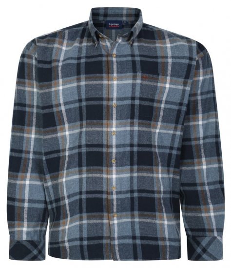 Espionage SH394 Harjattu ruudullinen paita airforce/tummansininen - Kauluspaidat - Miesten isot kauluspaidat 2XL – 8XL