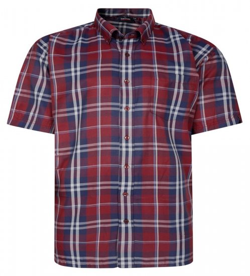 Espionage SH447 Ruudullinen paita burgundy - Kauluspaidat - Miesten isot kauluspaidat 2XL – 8XL