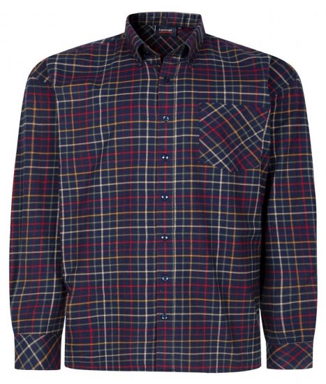 Espionage SH448 Harjattu ruudullinen paita tummansininen/multi - Kauluspaidat - Miesten isot kauluspaidat 2XL – 8XL