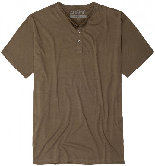 Adamo Silas Regular fit Serafino T-shirt Khaki - T-paidat - Isot T-paidat 2XL – 14XL