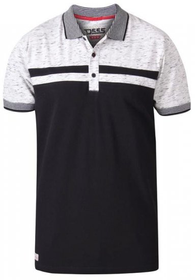D555 Spider Cut And Sew Jersey Polo Black - Pikeepaidat - Miesten isot pikeepaidat