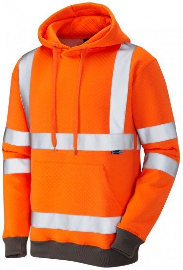 Leo Goodleigh Hooded Sweatshirt Hi-Vis Orange - Työvaatteet - Miesten Työvaatteet Isot Koot - 2XL-10XL