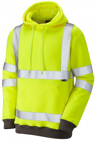 Leo Goodleigh Hooded Sweatshirt Hi-Vis Yellow - Työvaatteet - Miesten Työvaatteet Isot Koot - 2XL-10XL