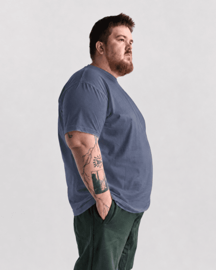 Motley Denim Stockholm T-shirt Light Indigo - T-paidat - Isot T-paidat 2XL – 14XL