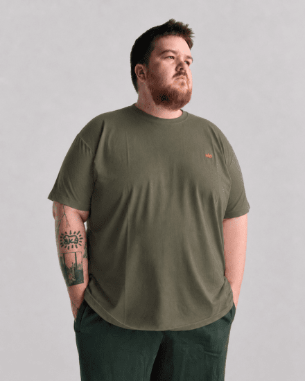 Motley Denim Stockholm T-shirt Dark Khaki - T-paidat - Isot T-paidat 2XL – 14XL