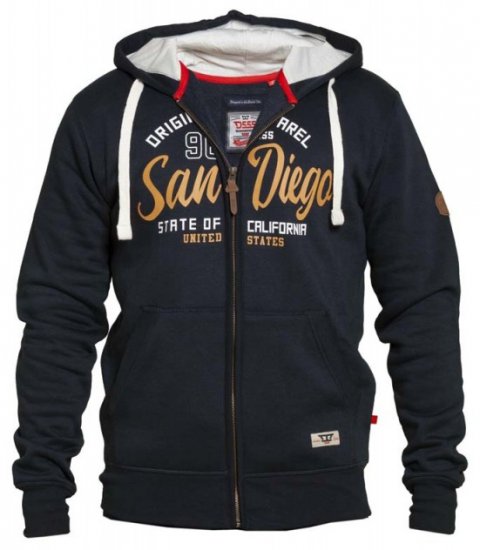 D555 Stockton Hoodie Navy - Hupparit ja collegepaidat - Miesten hupparit ja collegepaidat isot koot